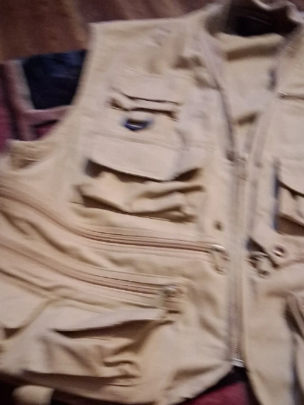 Men’s Khaki Multi-Pocket Outdoor Fishing Vest